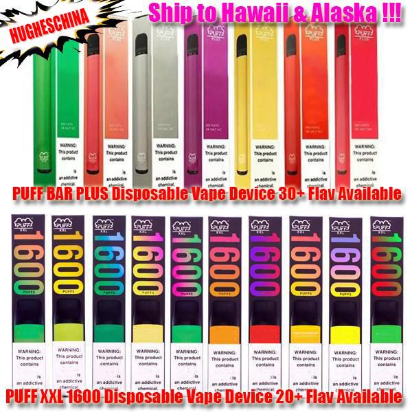 Hawaii & Alaska PUFF BAR PLUS XXL Disposable E Cigarette Vape Pen Pod