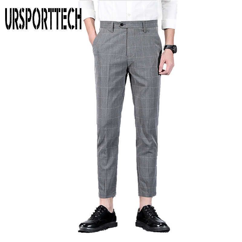 Compra Primavera Verano Para Hombre Pantalones A Cuadros Masculinos  Inteligentes Casuales Pantalones Delgados Hombres Delgado Ajuste Traje De  Negocios Pantalones Negro Azul Gris 210528 Barato | Entrega Rápida Y  Calidad | Es.Dhgate