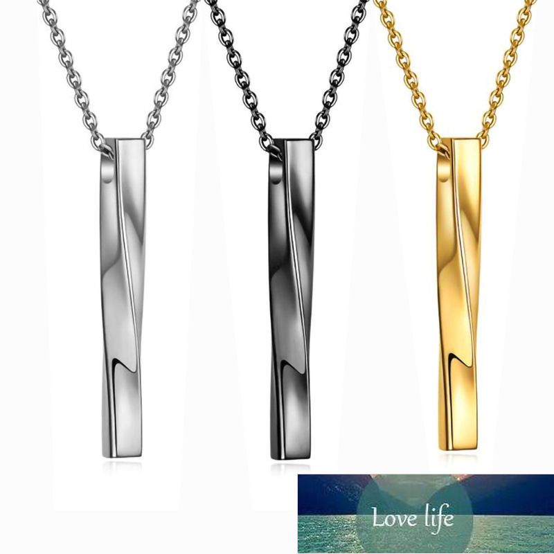 HNSP мода прямоугольник ожерелье подвеска для мужчин ювелирные изделия золото черный серебристый цвет 50 см цепь цепь шеи цена цена экспертное качество дизайн качества новейший стиль оригинальный статус