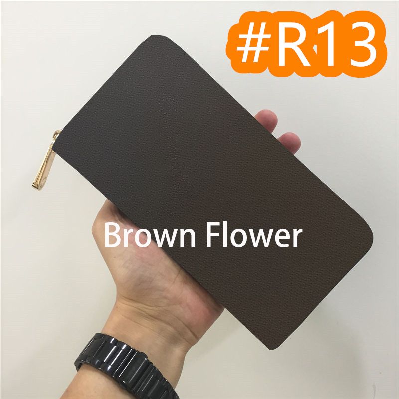 #R13 Brown Flower Zipper