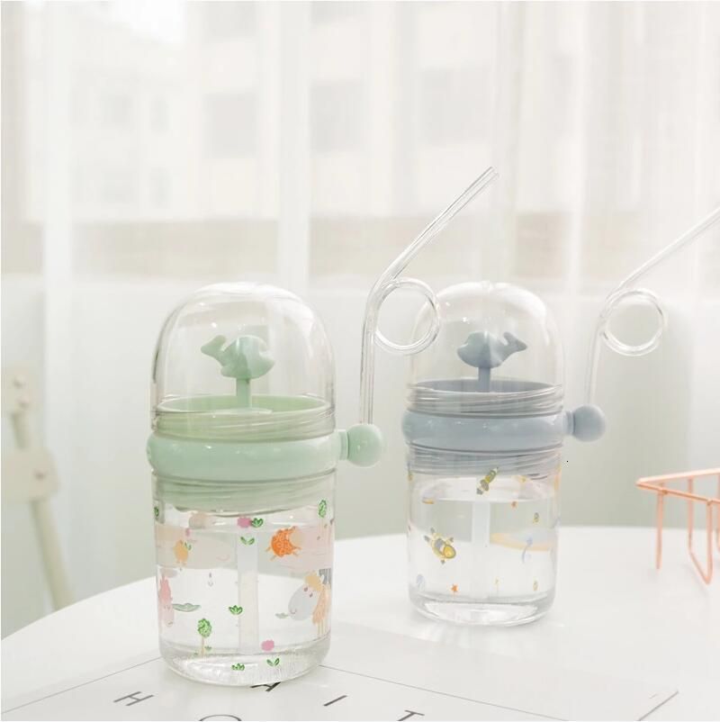 Cute Drinking Cup Child Student Portable Straw Cup Large Capacity Drinking Cup 