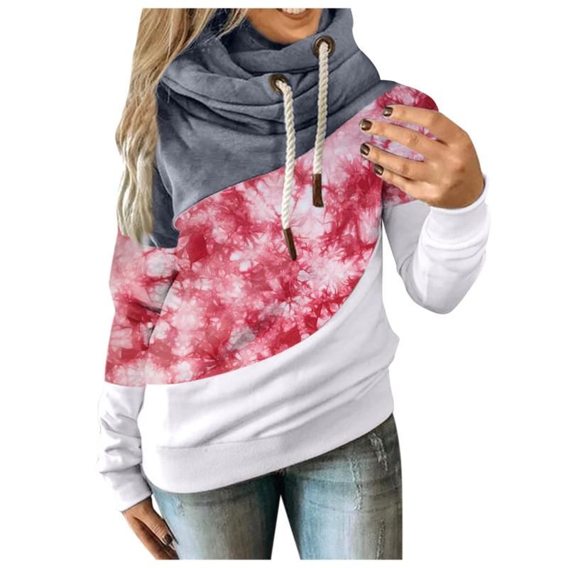 Tops Mujer Otoño Invierno Capucha Manga Larga Contraste Tie- Tops Mujer Otoño Invierno Capucha Manga Larga Contraste Tie-