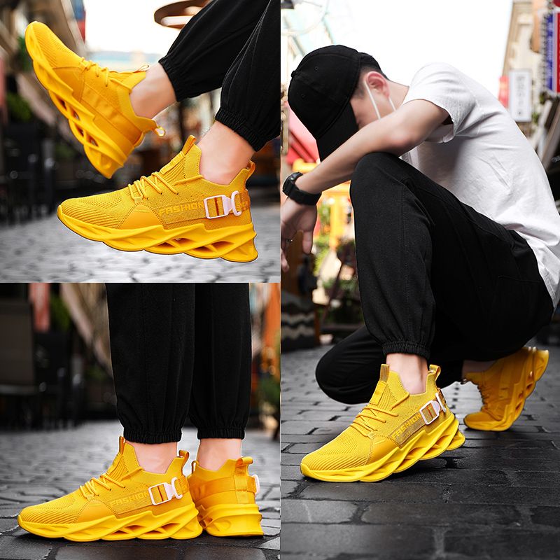 High-top Sneakers Men's Large Size Breathable Fly Weaving Thick