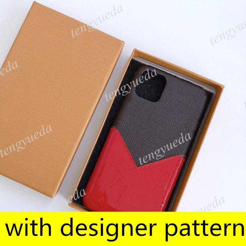 Модные дизайнерские чехлы для телефона для iPhone 13 13Pro 12 11 Pro Max XS XR XSMAX 8PLUS Классический коричневый цветок кожаный держатель карты с Samsung Note20 Note10 S20 S21 Ultra