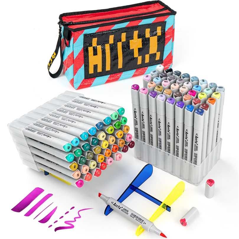 Wholesale Arrtx OROS Brush Art Markers Set Dual Tips Permanent Artist  Alcohol Based Sketch With Portable Woven Bag 211104 From Deng10, $90.75