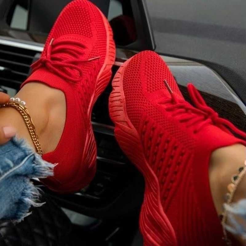 Nuevas mujeres zapatos deportivas zapatillas de deporte de encaje para correr zapatillas de zapatillas