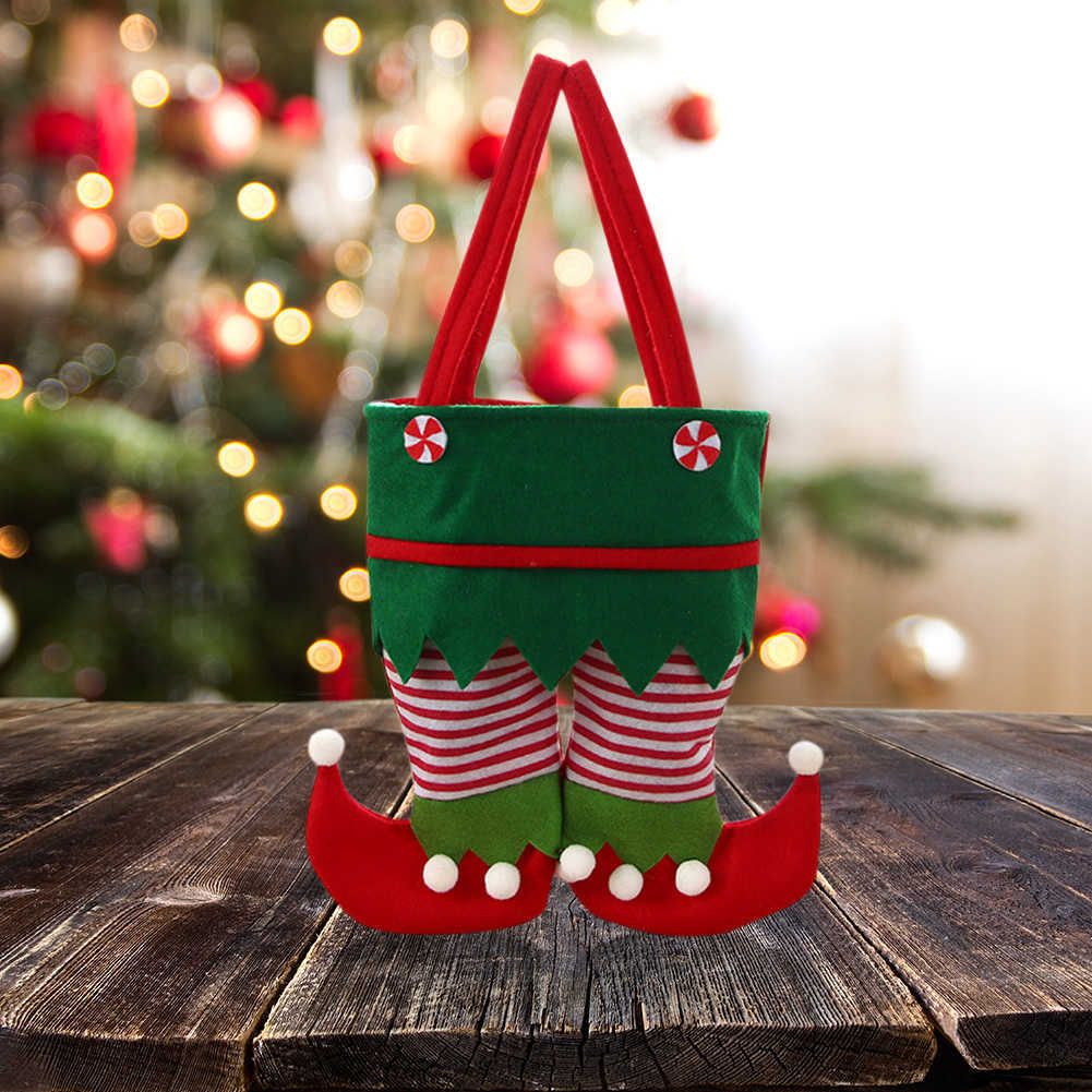 Stockings de Navidad Decoraciones Bordado Ornamentos Colgantes Regalo Bolsa de caramelo 