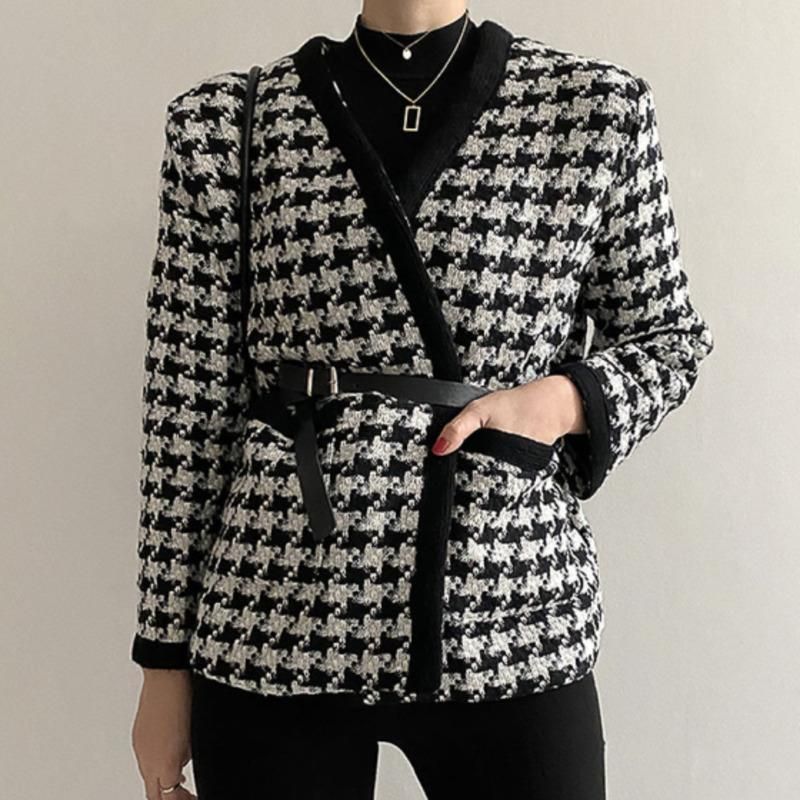 houndstooth winter jacket