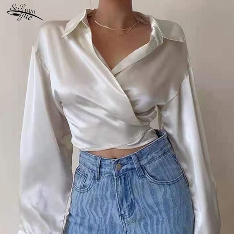 N Camisa Blusa Manga Larga Con Botones Mujer Correa Sólida 2 N Camisa Blusa Manga Larga Con Botones Mujer Correa Sólida 2