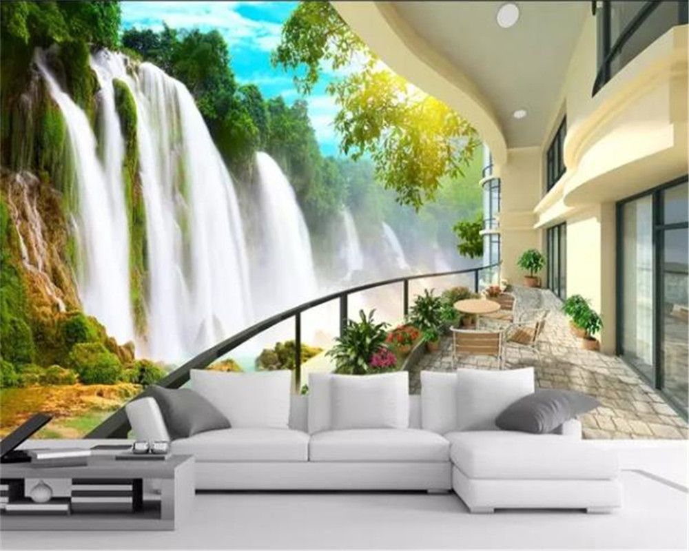Custom 3d Wallpaper HD Beautiful Waterfall Landscape Living Room Bedroom Background Wall Home Decor Painting Mural Custom 3d Wallpaper HD Beautiful Waterfall Landscape Living Room Bedroom Background Wall Home Decor Painting Mural