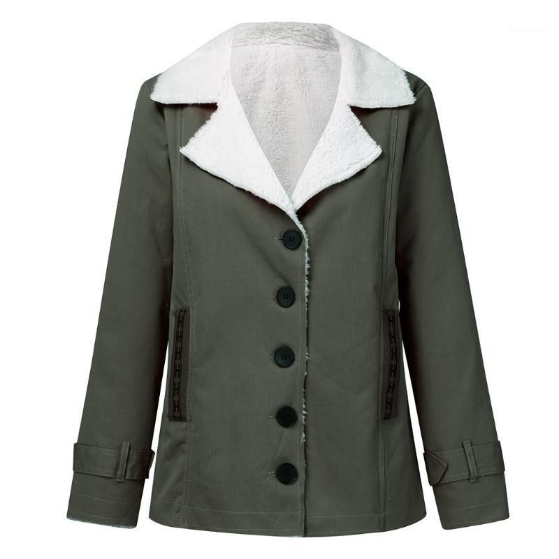 Winter coats women,Women Plus Size Winter Warm Composite PlushButton Lapels Jacket Outwearcoat jackets for women