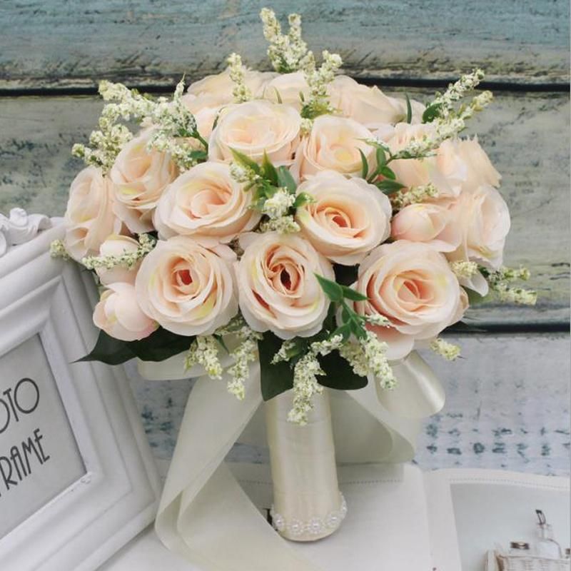 Wedding Flowers Bouquet Handmade Artificial Flower Rose Buque Casamento  Bridal For Decoration Ramos De Novia