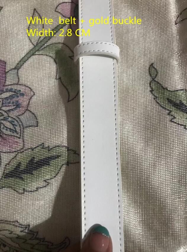 2.8CM White belt+gold buckle