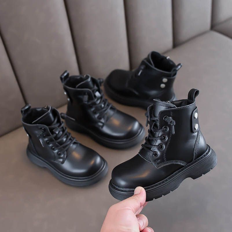 Kinderen laarzen kinderen schoenen meisjes jongens schoenen kind enkellaars  herfst winter childrens koeienhuid lederen student schoen