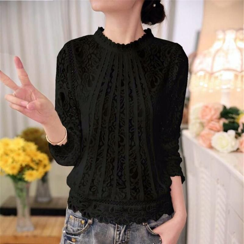 Blusas De Camisetas De Ganchillo Blusa De Encaje Blusa Blanca Tallas Grandes O Cuello Floral Impreso Elegante Blusas Mujer Moda 2022 Primavera De 20,03 € | DHgate