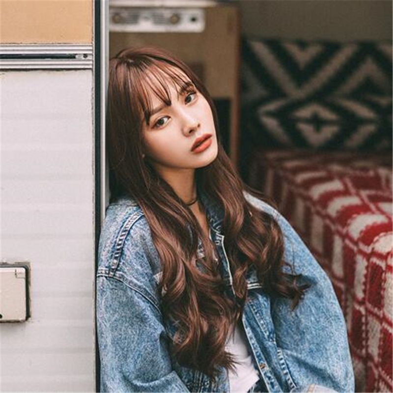 Wig Female Air Bangs Long Curly Hair Ladies Fluffy Natural Korean Hairstyle Factory in Stock Wholesale Foreign Trade Wig Female Air Bangs Long Curly Hair Ladies Fluffy Natural Korean Hairstyle Factory in Stock Wholesale Foreign Trade
