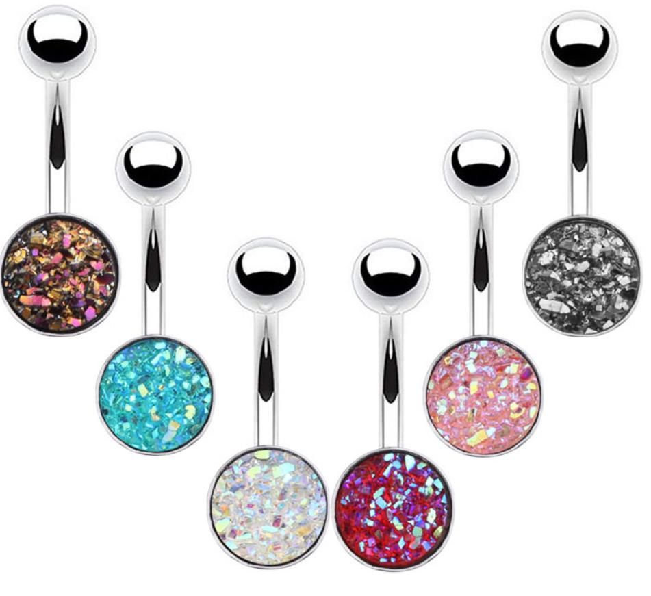 Beauty Navel Belly Button Rings Bar Crystal Flower Dangle Body Piercing  Jewelry
