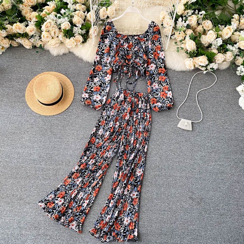 Black-orange Floral