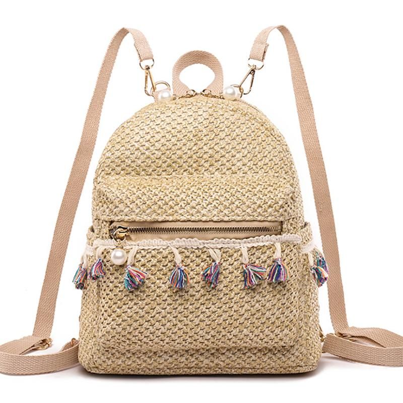 Mochila estilo mochilas mujer lujoso diseñador borla gran capacidad bolsos de hombro para la