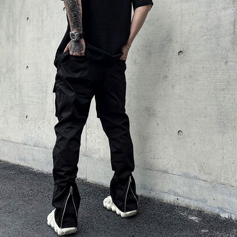 Acquistare Pantaloni Cargo Con Cerniera Della Caviglia Posteriore Mens High  Street Strada Con Coulisse Dritto Tuta Nera Oversize Pantaloni Casual  Allentati Economico | Consegna Veloce E Qualità | DHgate Italy