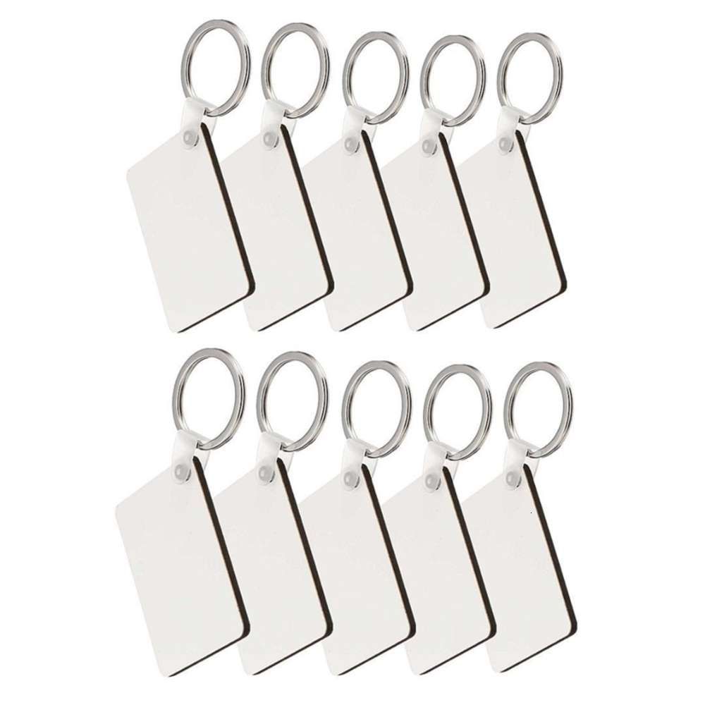 10 Piezas En Blanco Rectángulo Llavero De Madera Anillos 10 Piezas En Blanco Rectángulo Llavero De Madera Anillos