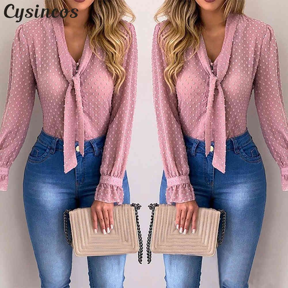 Blusas Moda Mujer Casual Degradado Cuello V Manga Larga Blusas Moda Mujer Casual Degradado Cuello V Manga Larga