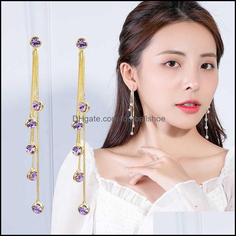 Purple Tassel Long Earrings Are Detach