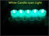 Weiße Kerze Cyan Licht
