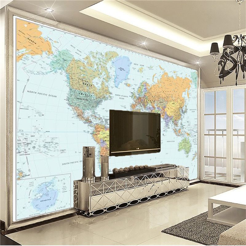 3d Wallcovering Wallpaper HD World Map Living Room Bedroom Kitchen Home  Decor Painting Mural Classic Wallpapers