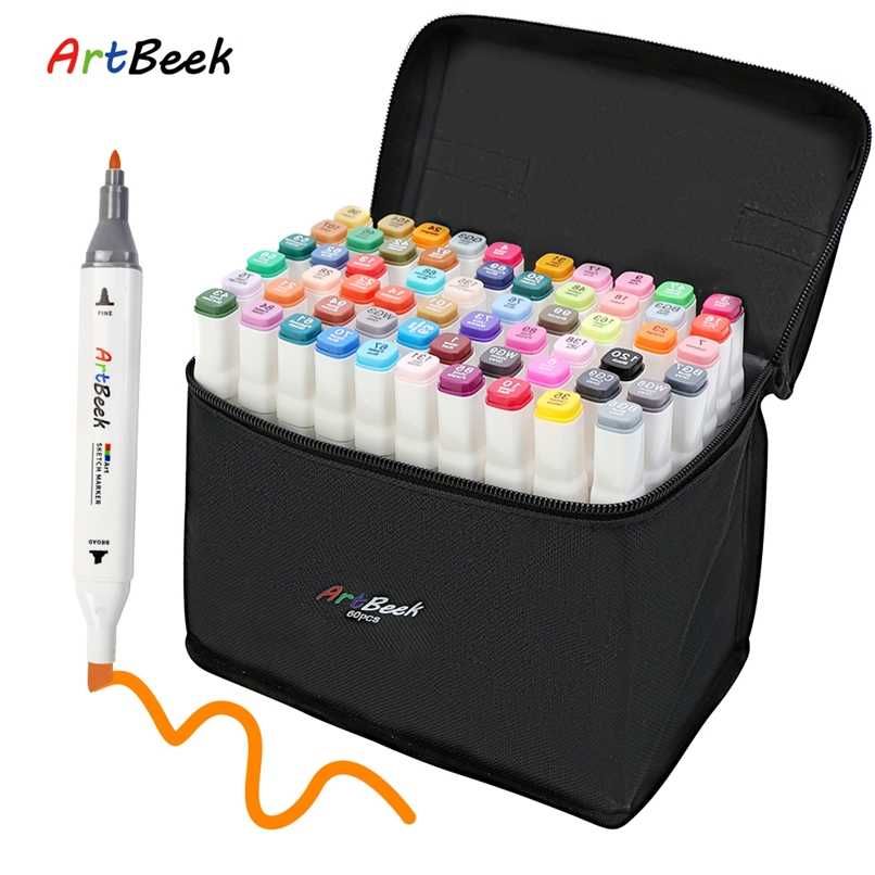 Wholesale ArtBeek 40/60/Sketching Art Markers Dual Tips Brush Pen