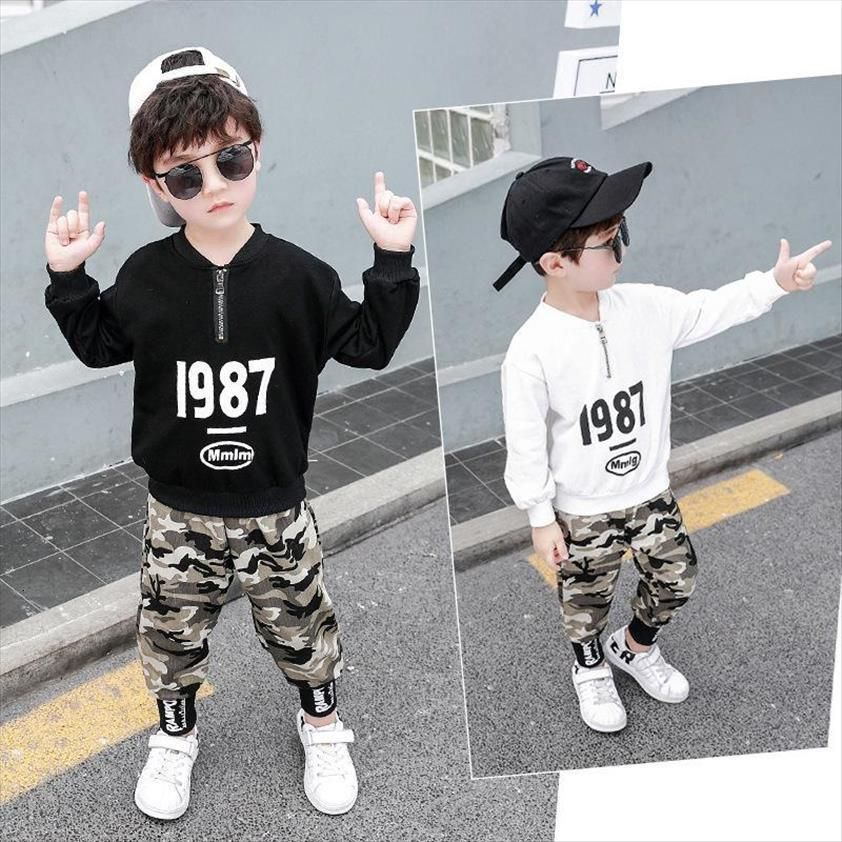 2pc Kids Big Boy Boys Ropa Militar Conjuntos Boy Boy Top Pantalones Trajes Trajes Para