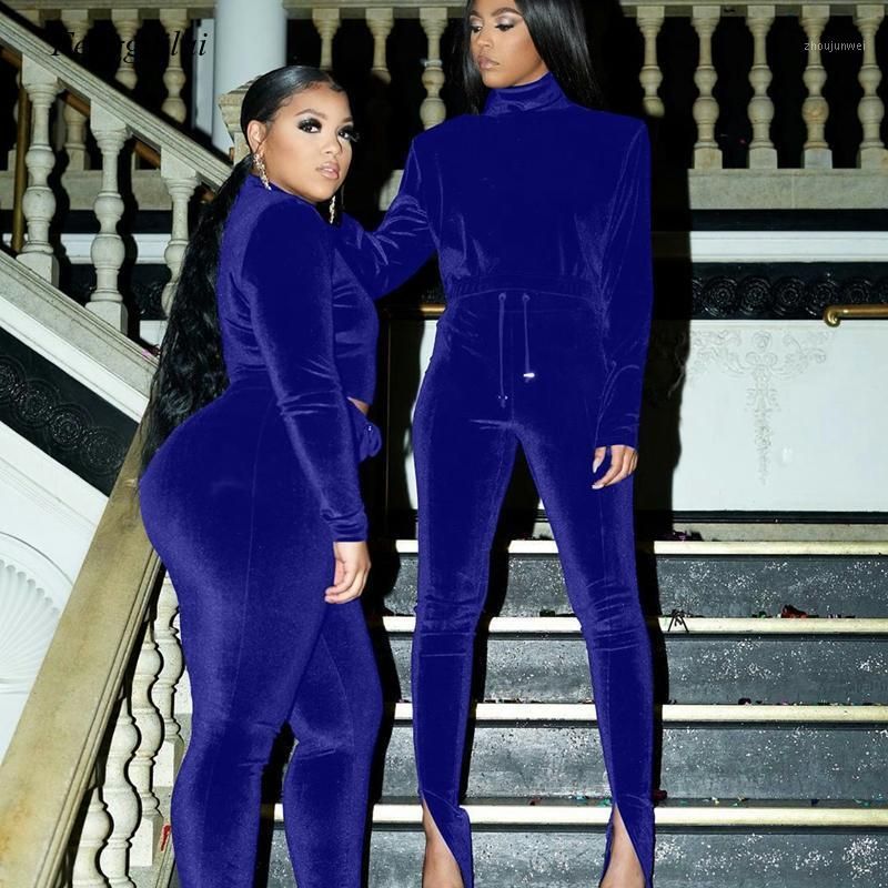 Womens Tracksuits Velvet Two Piece Set 