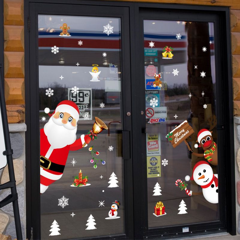 Creative Dibujos animados Pegatinas de la pared de la Navidad Tienda de ventanas Puertas de vidrio Creative Dibujos animados Pegatinas de la pared de la Navidad Tienda de ventanas Puertas de vidrio