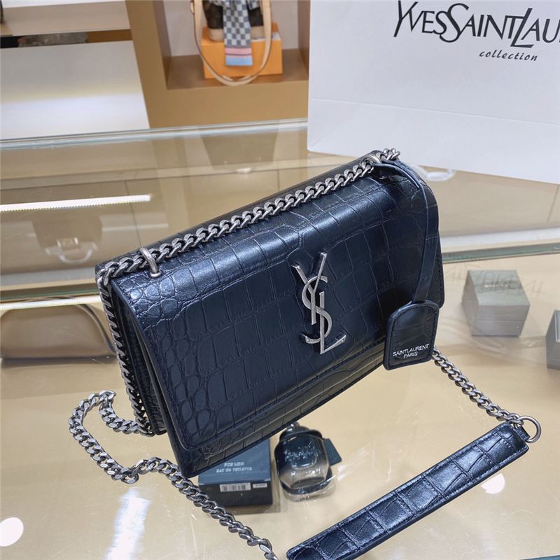 ysl sunset crocodile medium bolsa