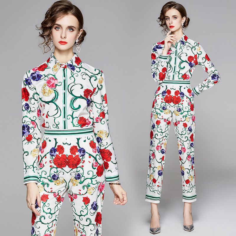 floral pants suit womens