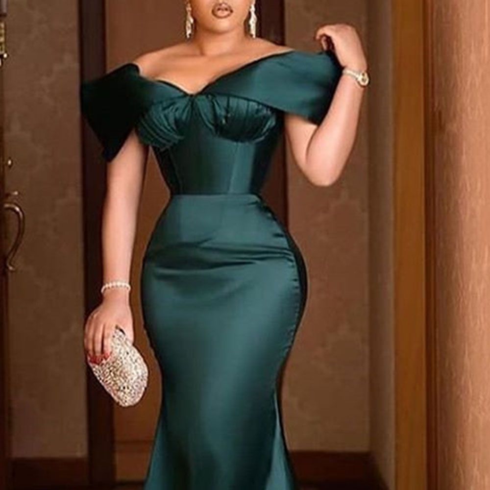Compra Verde Off Hombro Elegante Vestido De Fiesta De Noche Sexy Celebrity  Sirena Maxi Vestidos Lujo 2021 Vestidos Tallas Grandes Vestido Largo Barato  | Entrega Rápida Y Calidad | Es.Dhgate