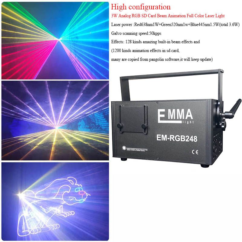 Высокий стандарт 3W RGB лазер 50к