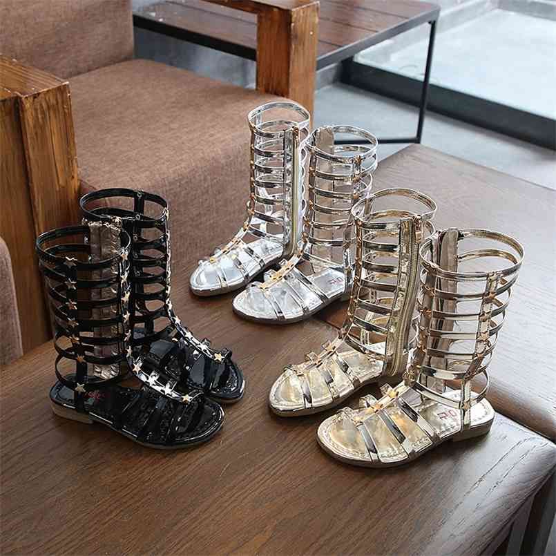 Acquistare Sandali Bambini Estivi Ragazze Alta Aiutare Le Scarpe Romane A  Lungo Tubo Stivali Cool Stivali Neri Studenti 210802 Economico | Consegna  Veloce E Qualità | It.Dhgate