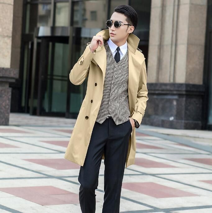 Mens Trench Coats Beige Khaki Mens Man 