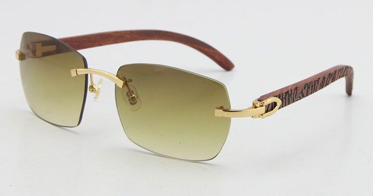 905 Fleurs Lentes brunes en or en bois en bois