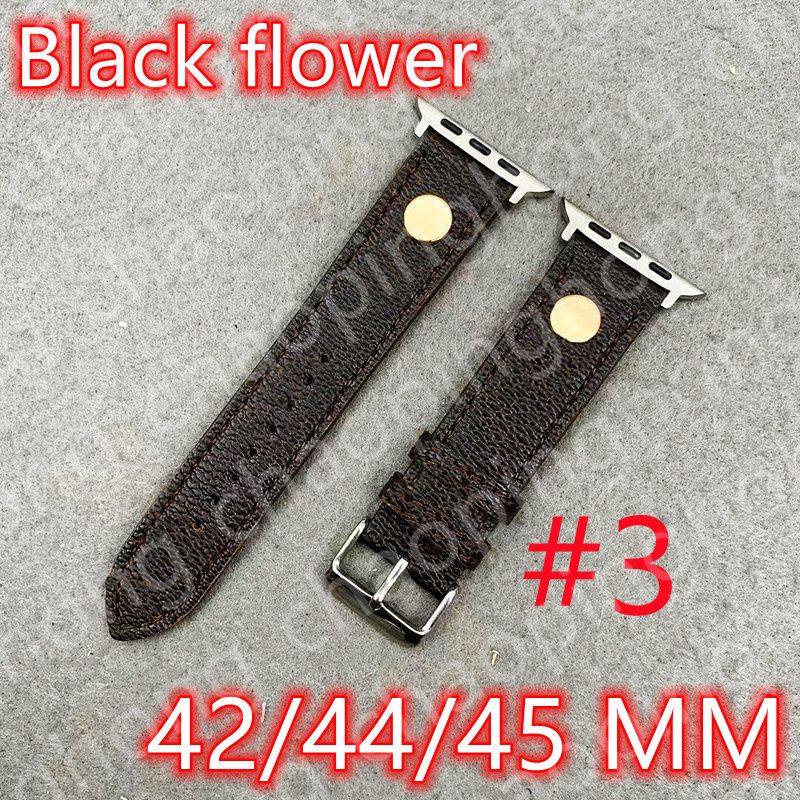 3 # 42/44/45/49 mm Fleur noire + V logo