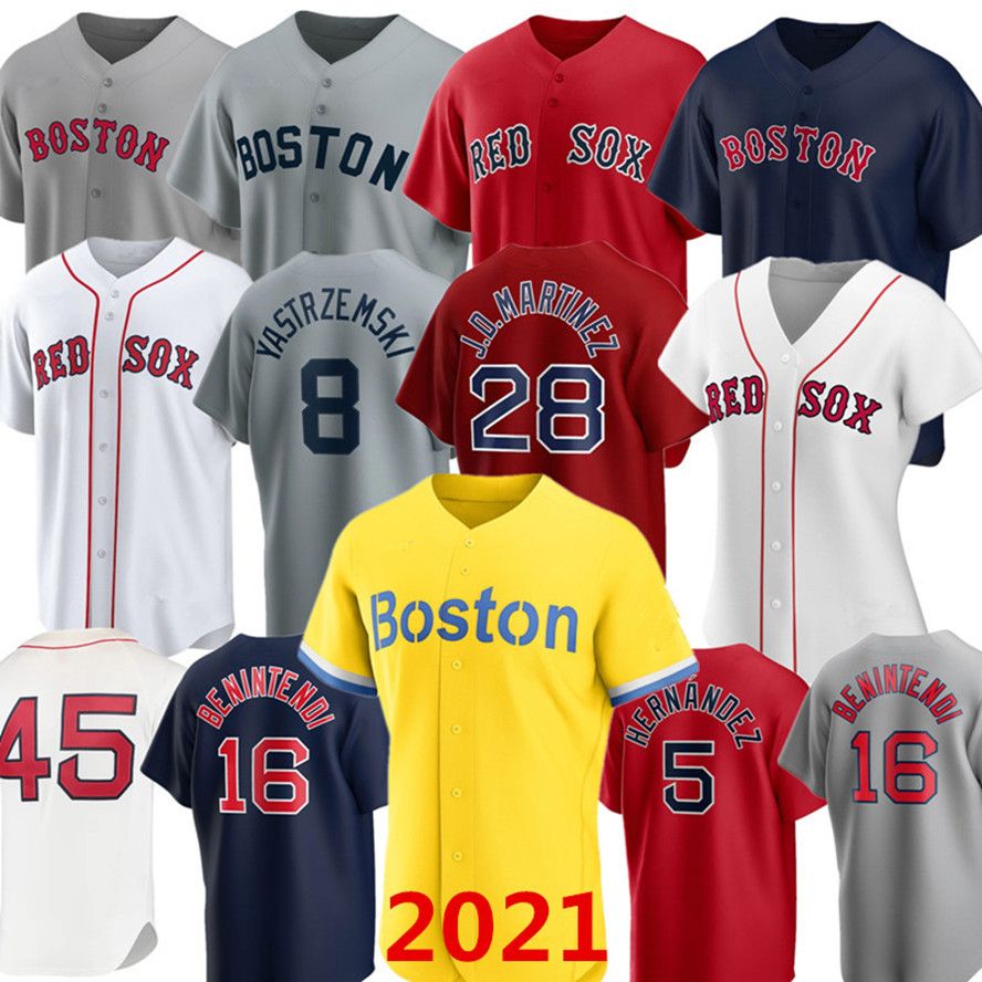2021 Boston Red Sox Jersey 34 David Ortiz 28 J.D. Martínez Ted