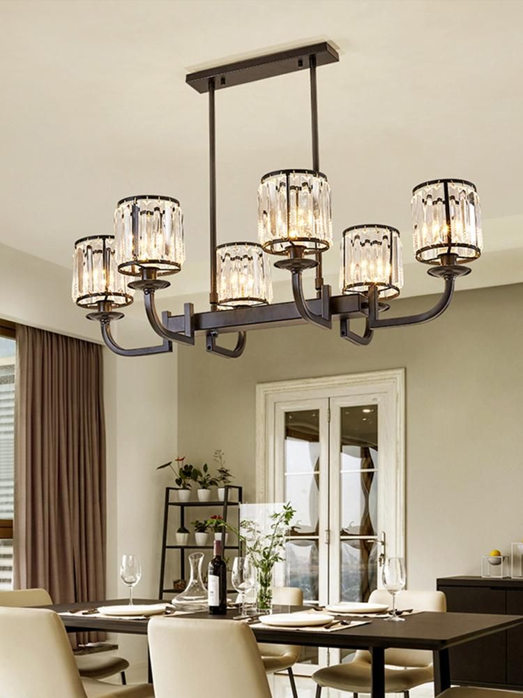 Lámparas colgantes Lámpara vintage clásica para Cocina Cocina Living Negro Retro Cristal Chandelier