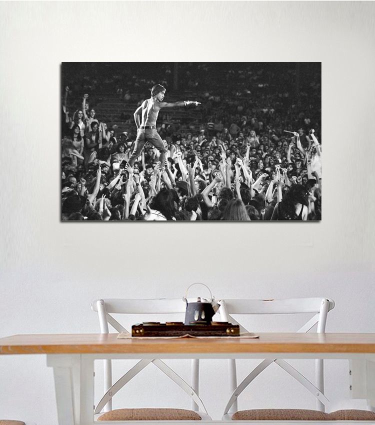 Iggy Pop Canvas Poster 13x19 Fine Art Black and White Print Wall Art Iggy Pop Canvas Poster 13x19 Fine Art Black and White Print Wall Art