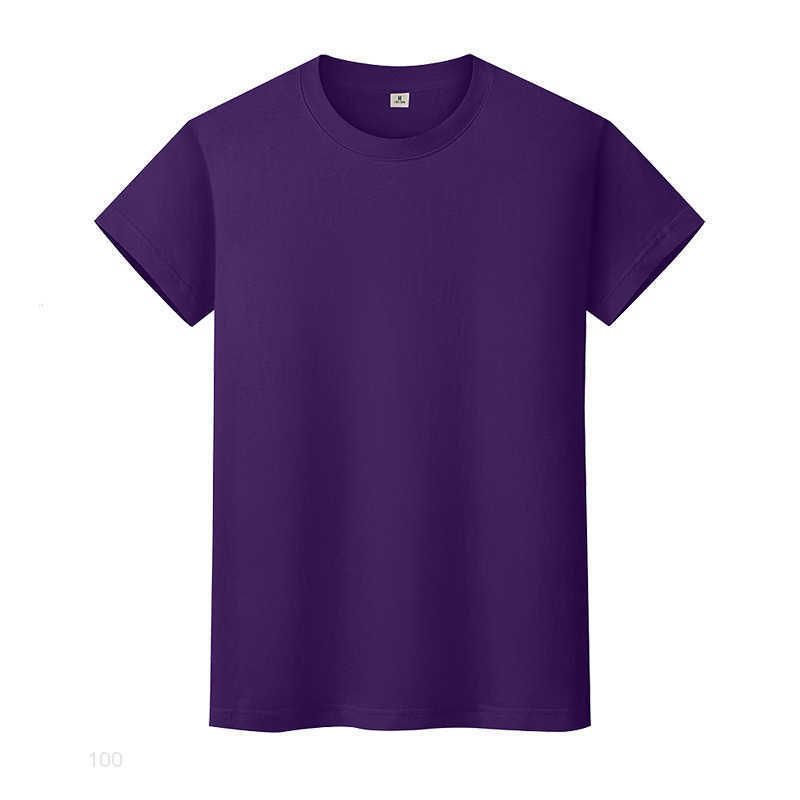 ラウンドネックソリッドカラーTシャツ夏のコットンボトムリングシャツ半袖メンズとレディース半袖M082704D