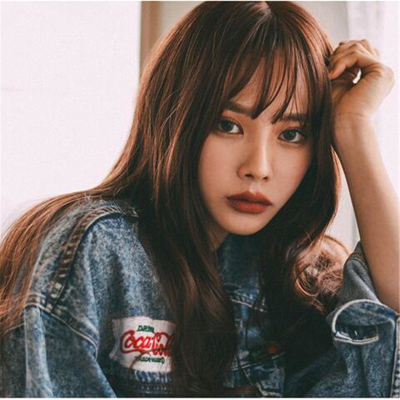 Wig Female Air Bangs Long Curly Hair Ladies Fluffy Natural Korean Hairstyle Factory in Stock Wholesale Wig Female Air Bangs Long Curly Hair Ladies Fluffy Natural Korean Hairstyle Factory in Stock Wholesale