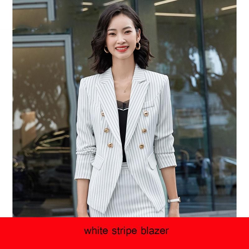 white stripe blazer
