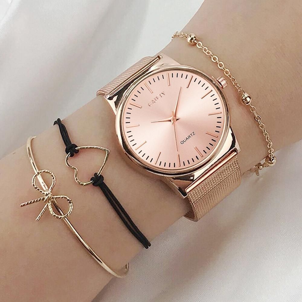 Reloj de cuarzo de marca de lujo de moda para mujer, reloj de malla Simple  para niña, reloj de tendencia para niña, correa de Milan, reloj para mujer,  reloj femenino|Relojes de mujer| -