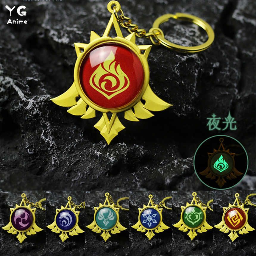Anime Genshin Impact Keychain Element Vision Gods Eye Mondstadt Liyue