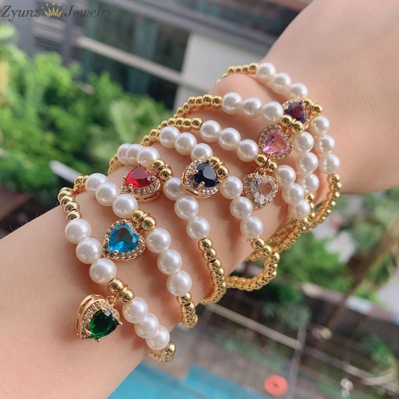 Pulseras En Forma De Corazón De Cristal Pulseras De Oro Para Pulseras En Forma De Corazón De Cristal Pulseras De Oro Para